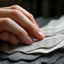 Designer selecting material samples