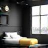 Black and white styled bedroom